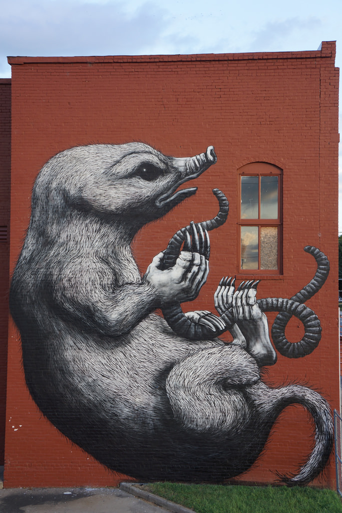 Roa's completed "Mole with a Worm."