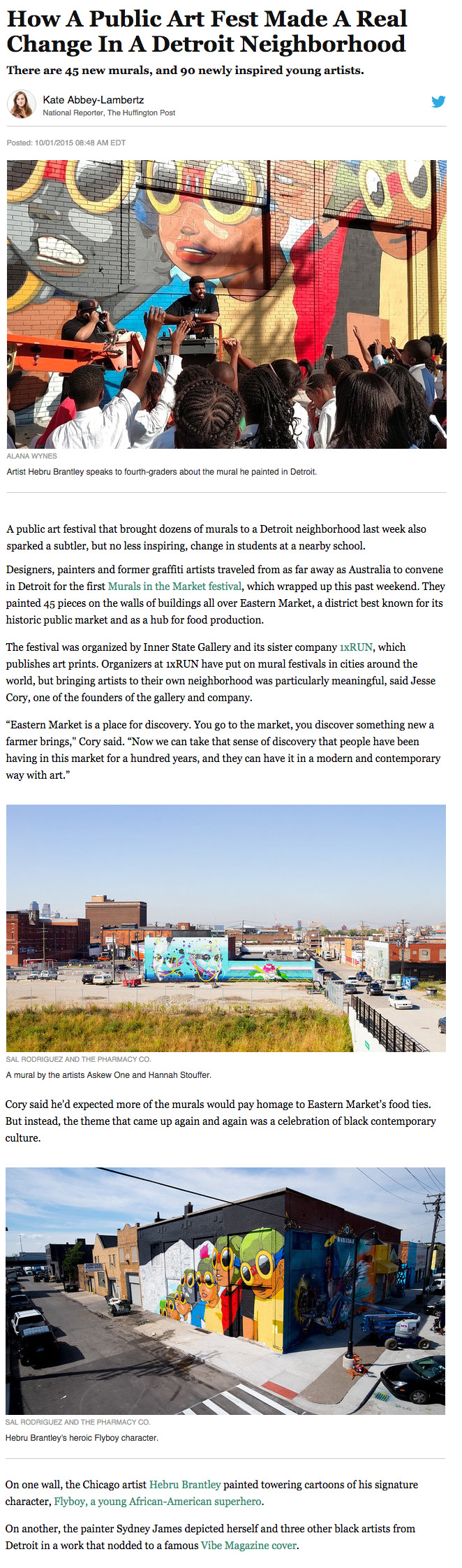 Huffington Post Arts National Features Murals In The Market